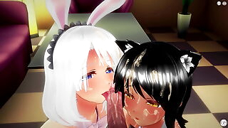 Black and white [3D Hentai, 4K, 60FPS, Uncensored]
